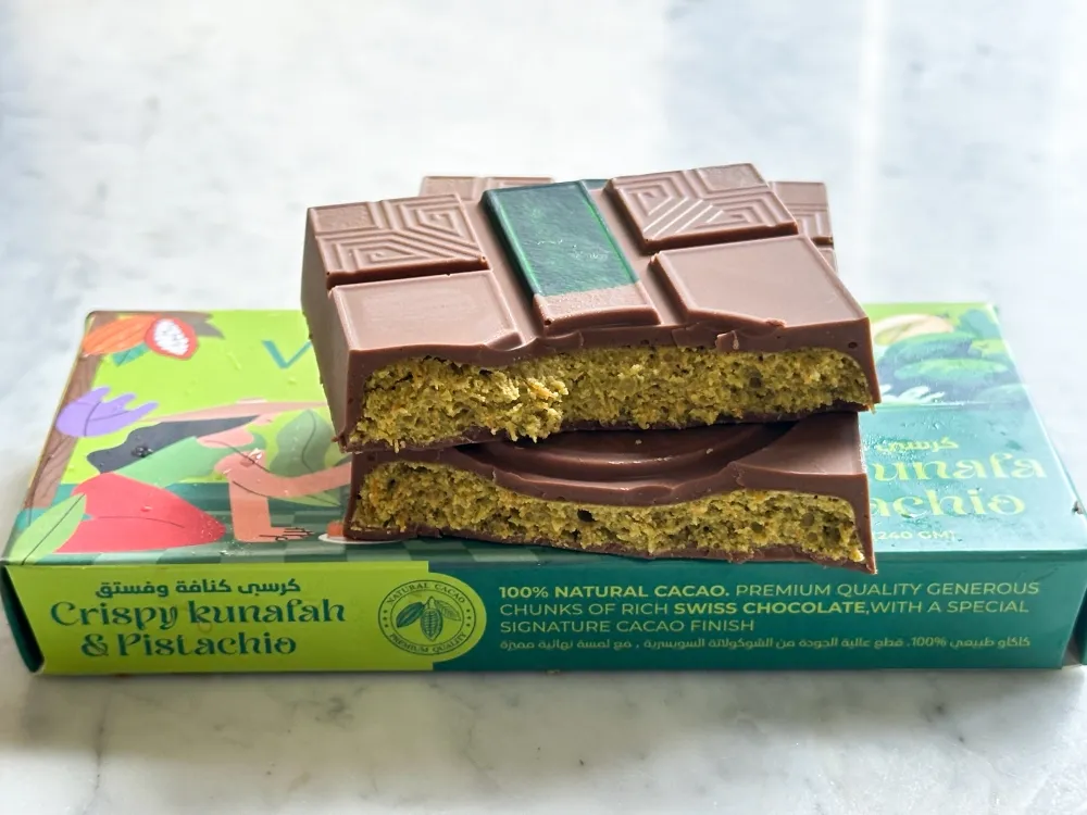 Vlinder Chocolate Crispy Kunafa Pistachio — contoh Dubai Chocolate di Malaysia