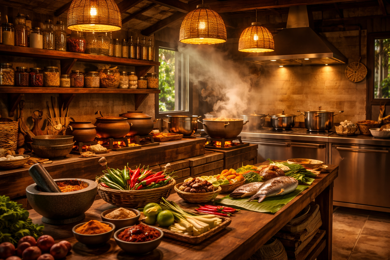 Dapur tradisional Rembayung dengan sentuhan moden