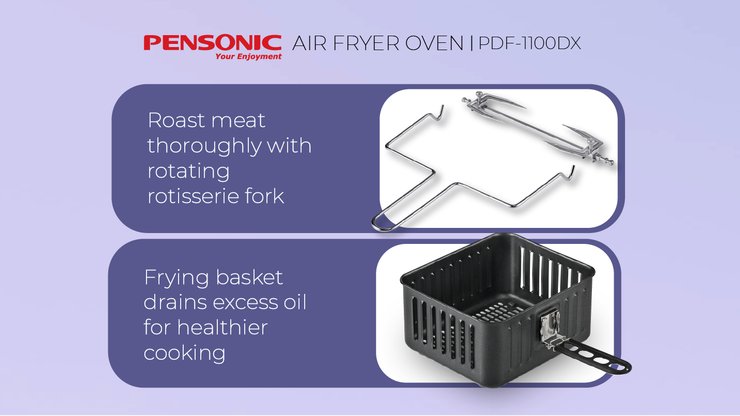 Pensonic rotisserie fork dan frying basket