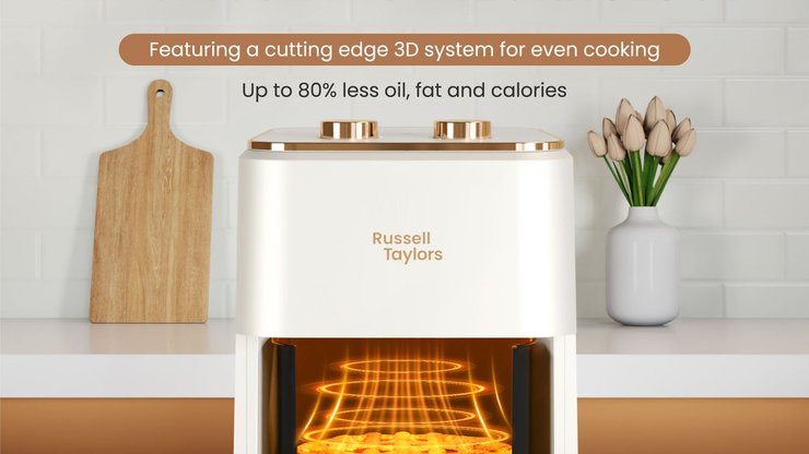 Russell Taylors 360° Rapid Air — edaran panas sekata, kurang 80% minyak