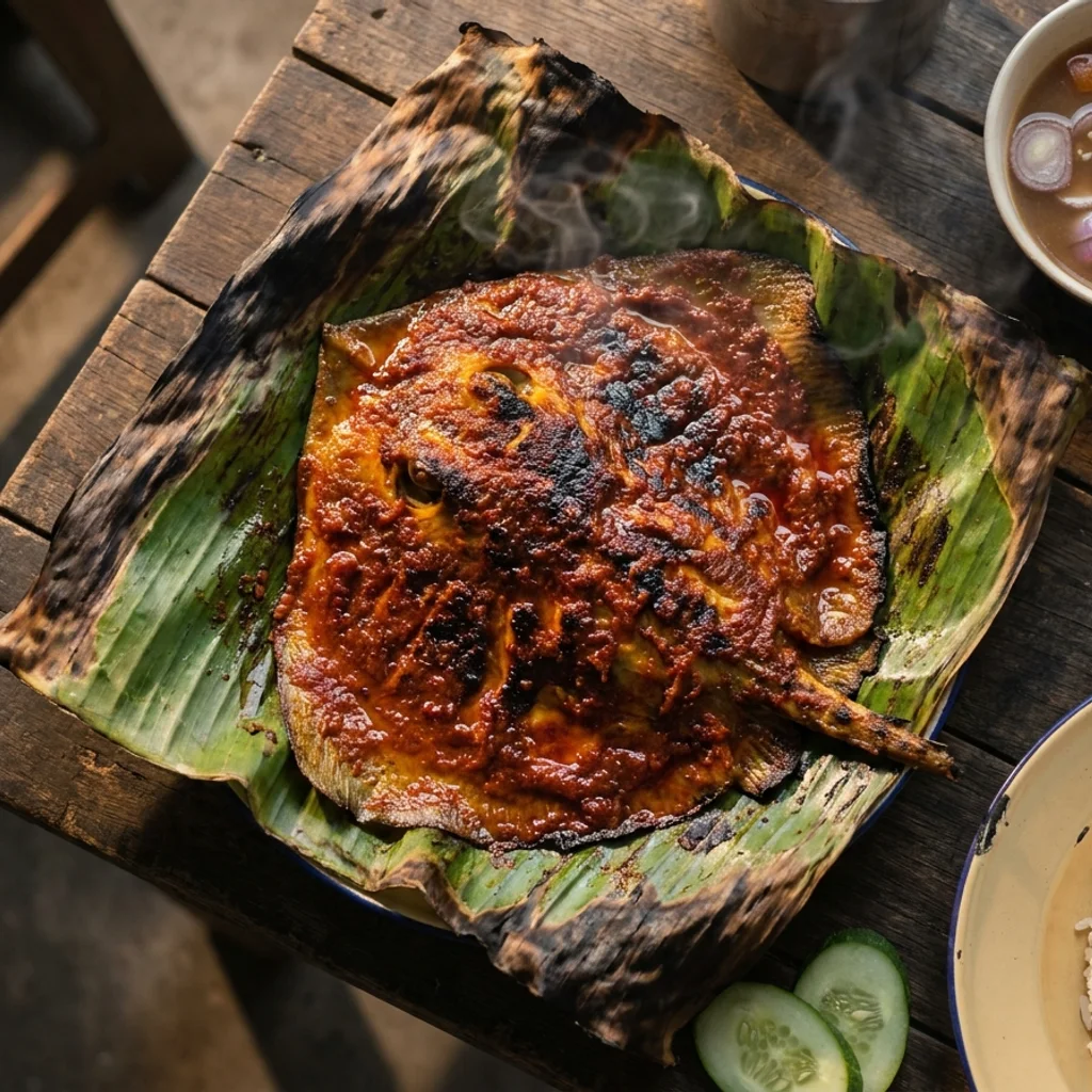 Ikan Bakar Ala Gerai Atas Daun Pisang