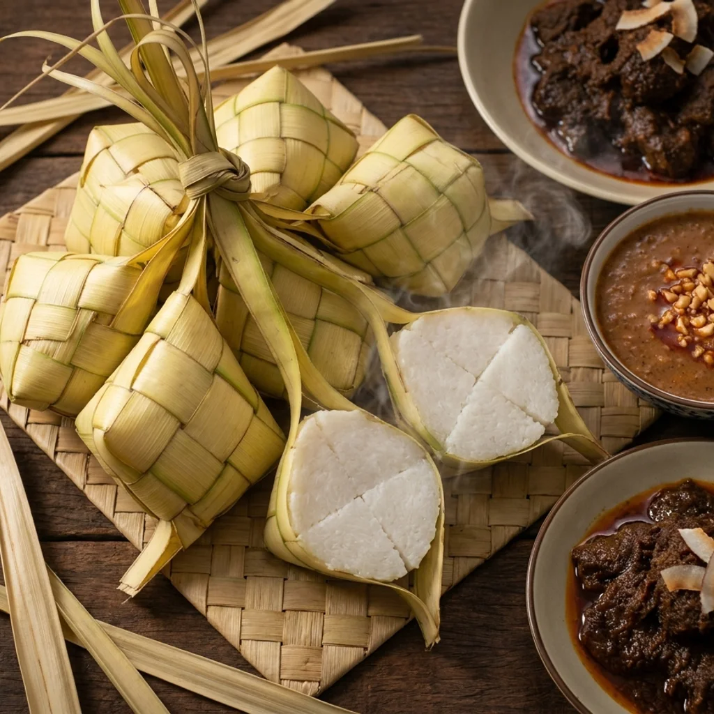Ketupat Nasi Padat & Lembut (Anyaman + Beg Plastik)