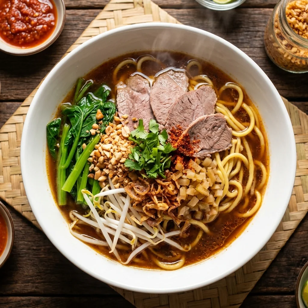 Mee Celup Kelantan Kuah Daging & Minyak Bawang Putih