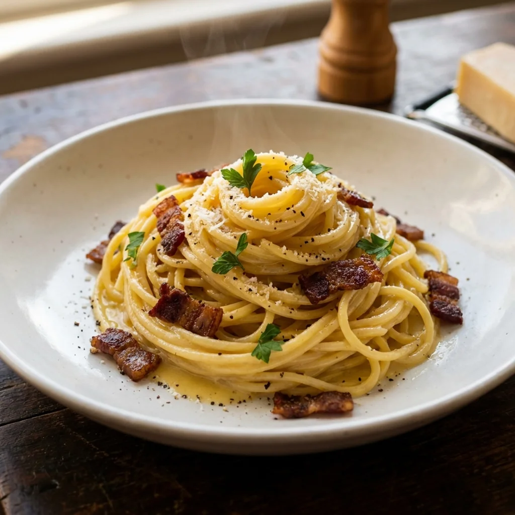 Pasta Carbonara Autentik Tanpa Krim (Versi Halal)