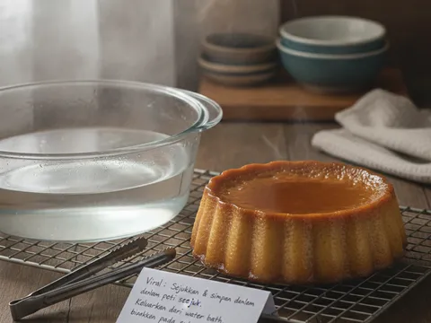 Puding Karamel (Quesillo) Viral - Sejukkan & simpan dalam peti sejuk