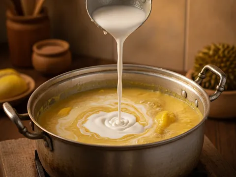 Serawa Durian - Tuang santan pekat