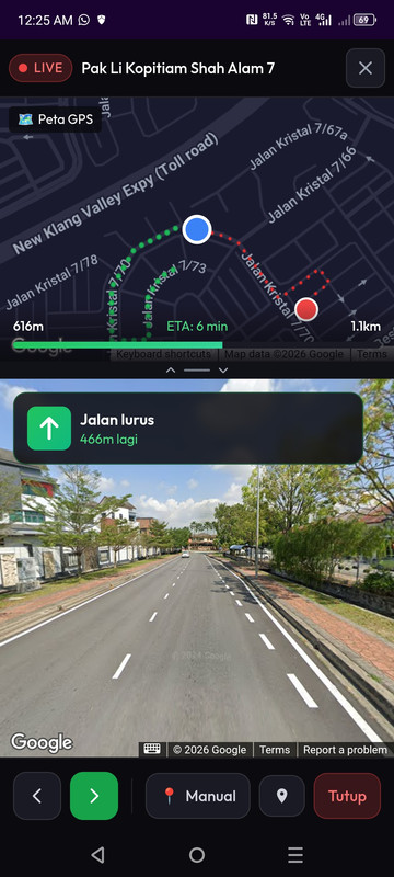 Navigasi GPS ke restoran - paparan 1 daripada 5