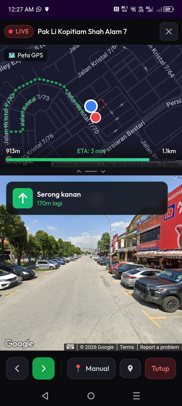 Navigasi GPS ke restoran - paparan 4 daripada 5